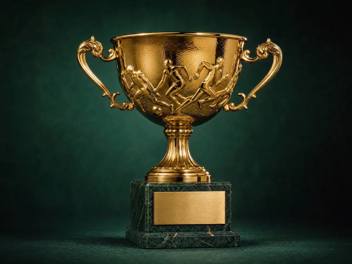 Coupe de championnat dorée sur socle, visuel d'illustration