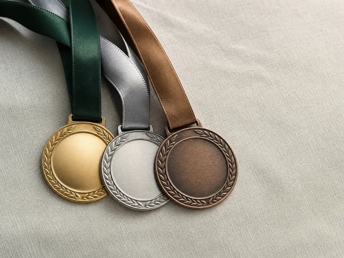Médailles or, argent et bronze avec rubans, visuel d'illustration